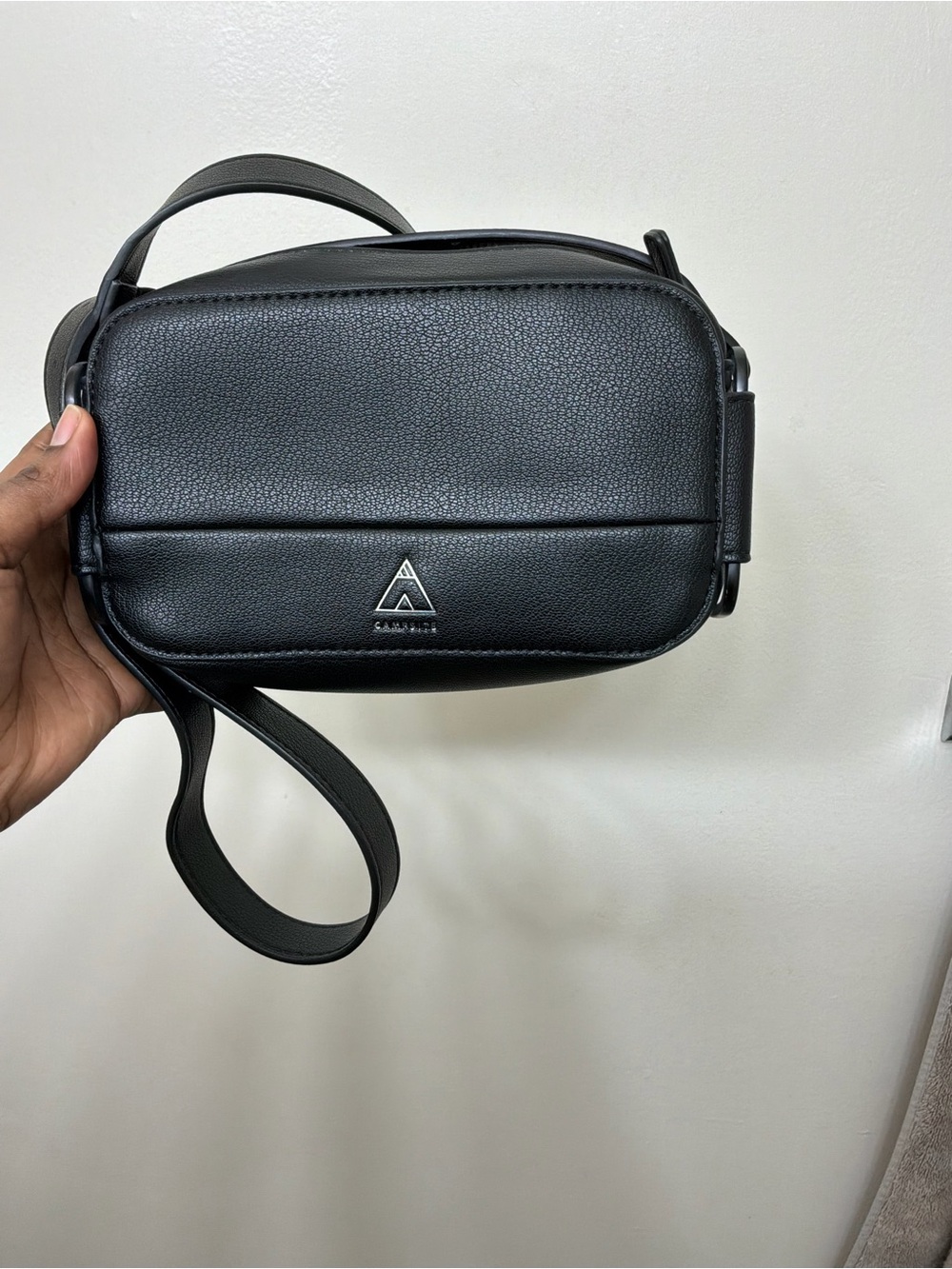 Campsite Black Pebble faux Leather Crossbody Belt Bag